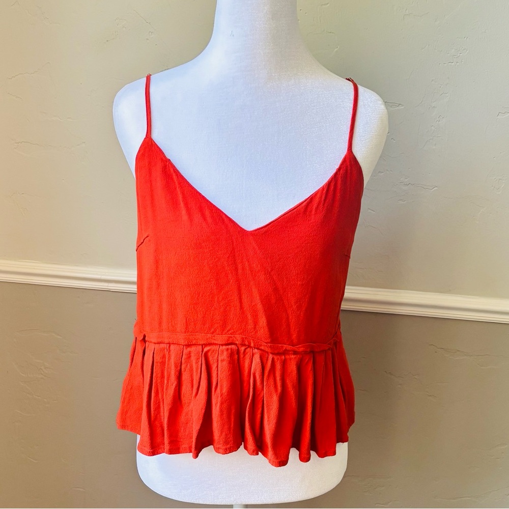 Forever 21 Red Sleeveless Peplum Camisole